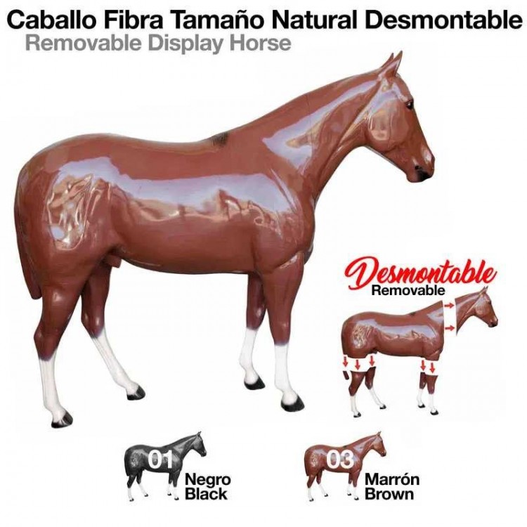 CABALLO FIBRA TAMAÑO NATURAL DESMONTABLE